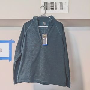 Eddie Bauer women's large quarter zip in evergreen NWT